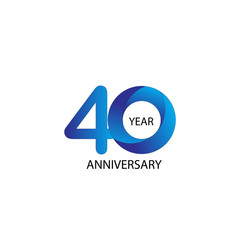 40 Year Anniversary Vector Template Design Illustration
