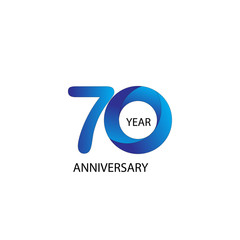 70 Year Anniversary Vector Template Design Illustration