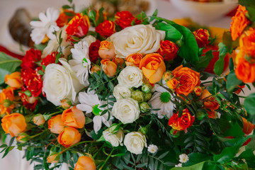 Beautiful multi-colored flower arrangement. Bright floral colors of summer.