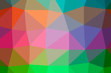 Illustration of abstract Green, Purple, Red horizontal low poly background. Beautiful polygon design pattern.