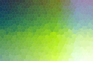 Abstract illustration of green, blue and purple small hexagon background.