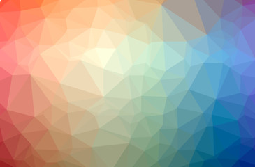 Illustration of abstract Blue, Green, Yellow And Red horizontal low poly background. Beautiful polygon design pattern.