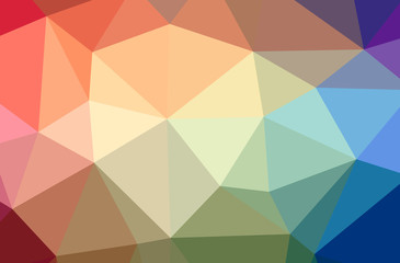 Illustration of abstract Green, Orange, Pink, Purple, Red, Yellow horizontal low poly background. Beautiful polygon design pattern.