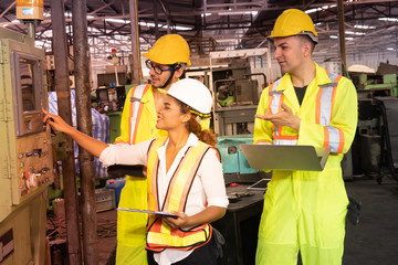 worker engineer industry.engineer workplace in industrial company with mechanical engineering.  engineer working in industrial factory