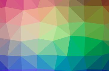 Illustration of abstract Blue, Green, Yellow And Red horizontal low poly background. Beautiful polygon design pattern.