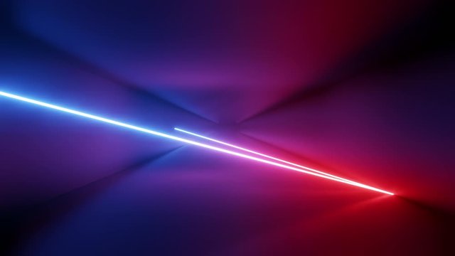 Footage of abstract laser animation in rectangle tube