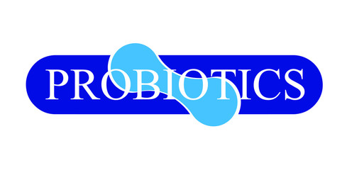 Probiotics text background. Micro probiotic microorganism