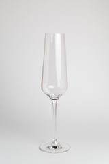 Champagne glass isolated white background.