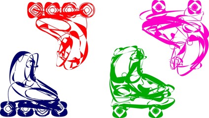 Multicolored rollers for boys for boys in flat style