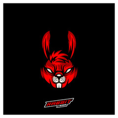 Rabbit Esport gaming mascot logo template Vector. Modern Head Rabbit Logo Vector