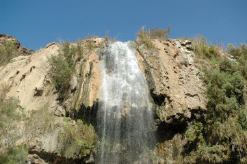  Hot springs in Jordan. Waterfall healing hot water.