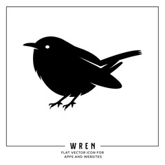 Wren flat vector icon for apps and websites