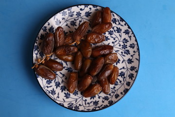 Moroccan dates in color background