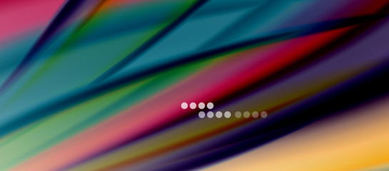 Wave lines abstract background, smooth silk design with rainbow style colors. Liquid fluid color waves. Vector Illustration