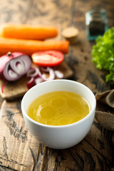 Healthy homemade chicken broth