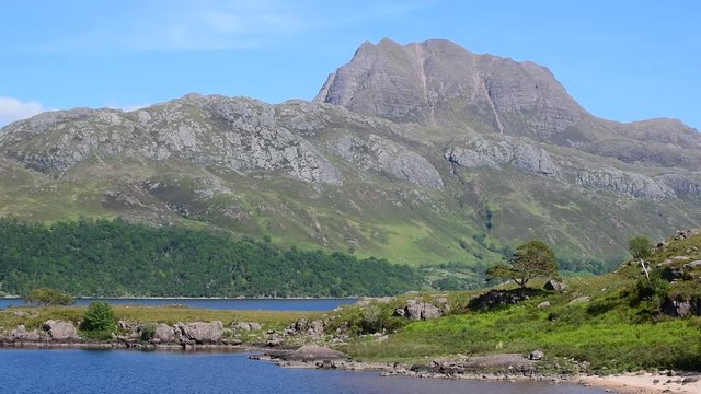 Loch Maree and the mountain Slioch, Wester Ross, Scottish Highlands, Scotland, UK