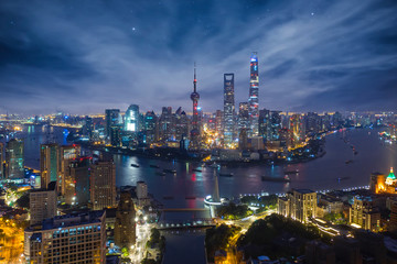 Fototapeta na wymiar Night Cityscape of Shanghai