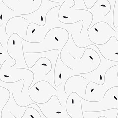 Abstract soft lines black-white seamless pattern