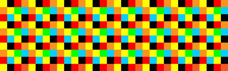 Panorama abstract colorful square background. Pixels in all colors of the spectrum. Colorful cubes background image and design element.