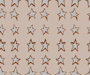 Seamless pattern with hand drawn stars. Doodle. Vector illustration. EPS 10