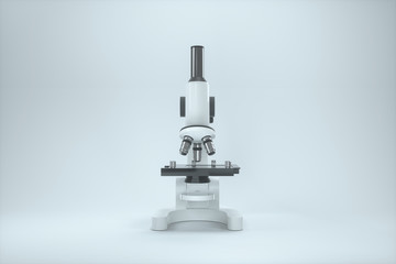 Microscope with white background,abstract conception,3d rendering.