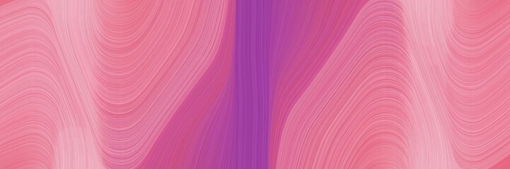 Obraz premium decorative header design with pale violet red, mulberry and light pink colors. dynamic curved lines with fluid flowing waves and curves