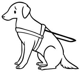 盲導犬のイラスト_困り顔