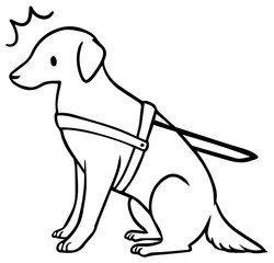 盲導犬のイラスト_驚いた顔