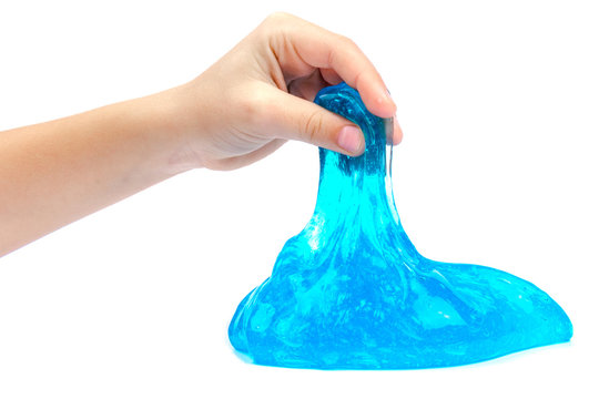 Blue slime for kid, isolated on white background