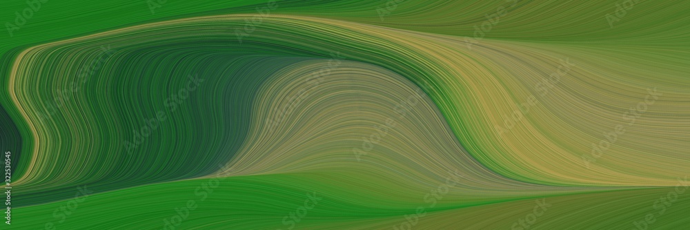 Aufkleber decorative header with dark olive green, olive drab and forest green colors. dynamic curved lines wi
