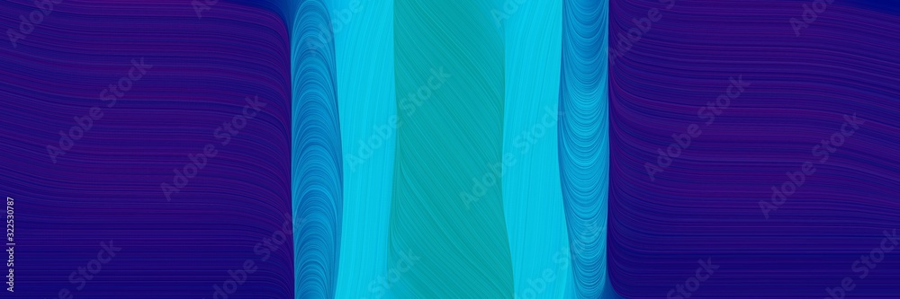Poster artistic designed horizontal header with midnight blue, dark turquoise and strong blue colors. dynam