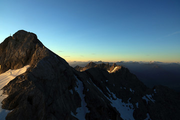 Mount Dachstein druing sunrise with pressive view