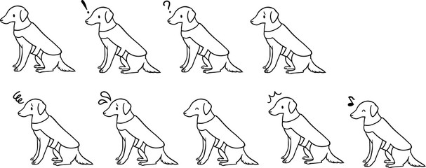 盲導犬のイラストセット