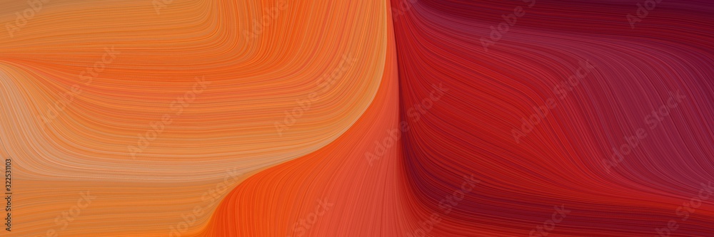 Aufkleber surreal banner design with coffee, dark pink and firebrick colors. dynamic curved lines with fluid f