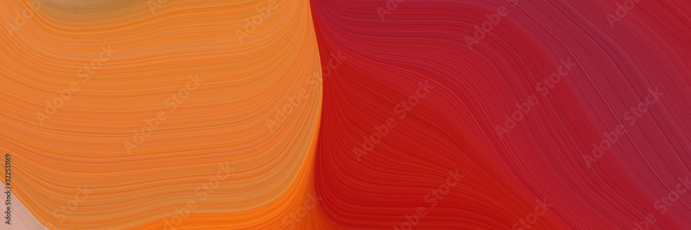 Aufkleber surreal designed horizontal banner with firebrick, bronze and coffee colors. dynamic curved lines with fluid flowing waves and curves