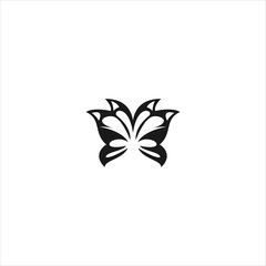 Butterfly logo Icon template design in Vector illustration. Black Logo And White Backround 