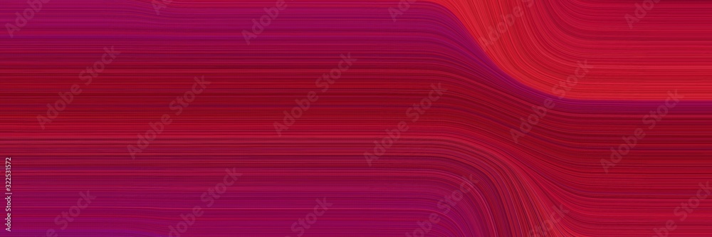 Poster modern designed horizontal banner with dark pink, firebrick and crimson colors. dynamic curved lines