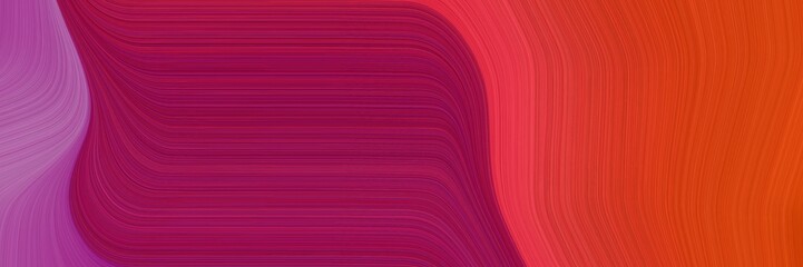 decorative banner with firebrick, mulberry  and dark pink colors. dynamic curved lines with fluid flowing waves and curves
