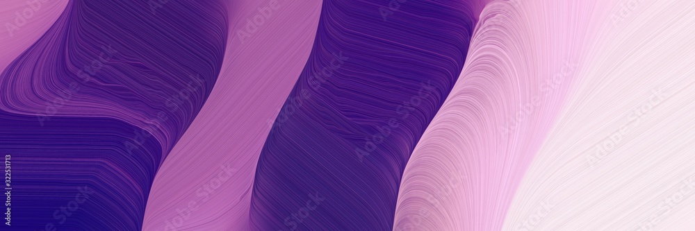Aufkleber modern horizontal header with pastel pink, indigo and pale violet red colors. dynamic curved lines with fluid flowing waves and curves