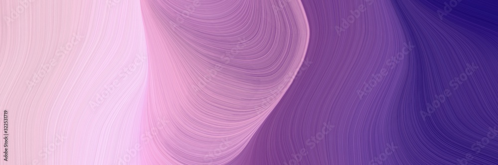 Aufkleber decorative header with thistle, dark slate blue and antique fuchsia colors. dynamic curved lines with fluid flowing waves and curves