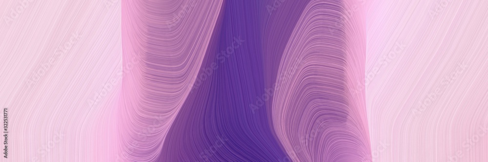 Aufkleber dynamic designed horizontal header with pastel pink, dark slate blue and rosy brown colors. dynamic curved lines with fluid flowing waves and curves