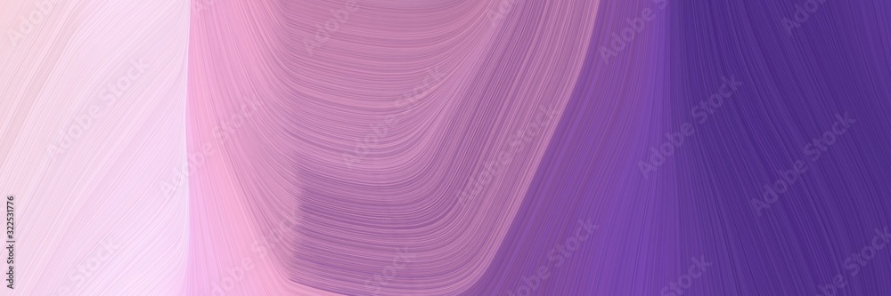 Poster surreal banner design with dark slate blue, pastel pink and pastel violet colors. dynamic curved lin