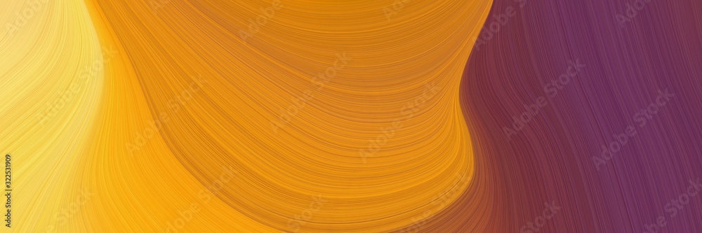 Aufkleber decorative header design with golden rod, pastel orange and old mauve colors. dynamic curved lines with fluid flowing waves and curves