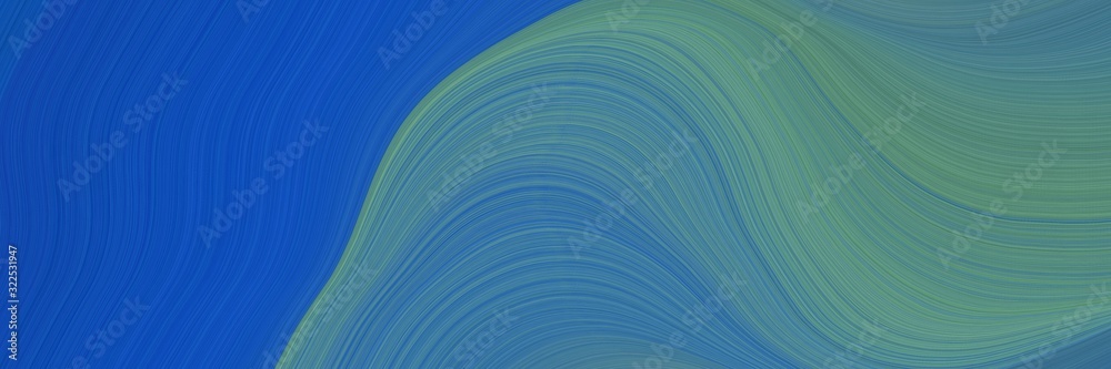 Aufkleber moving horizontal header with blue chill, strong blue and cadet blue colors. dynamic curved lines with fluid flowing waves and curves