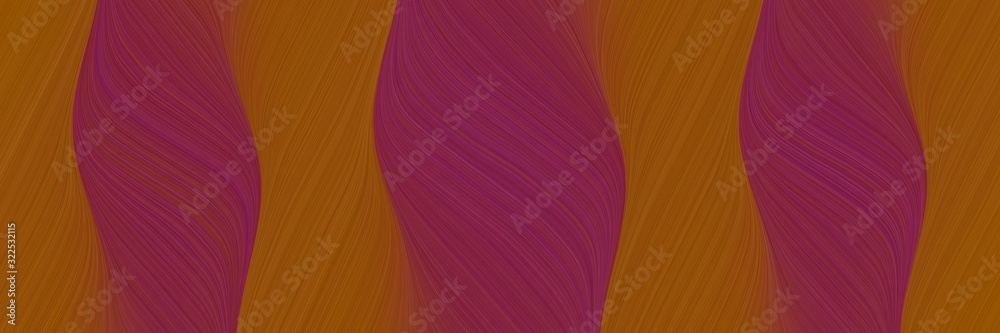 Poster decorative designed horizontal header with dark moderate pink, saddle brown and sienna colors. dynamic curved lines with fluid flowing waves and curves