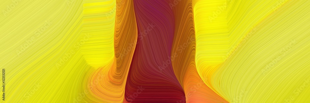 Poster surreal banner design with saddle brown, gold and bronze colors. dynamic curved lines with fluid flo