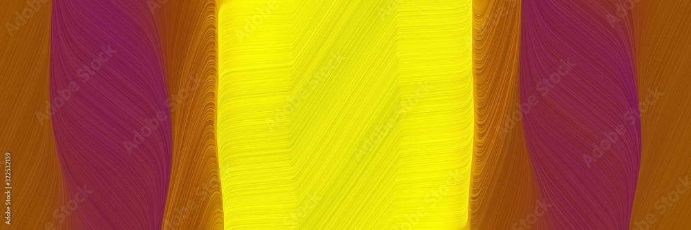 Poster decorative banner design with gold, saddle brown and dark golden rod colors. dynamic curved lines wi