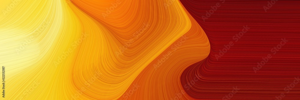 Poster decorative header with pastel orange, firebrick and dark red colors. dynamic curved lines with fluid