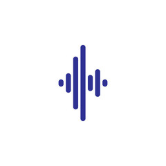 Music wave podcast logo design vector template