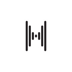 Music wave podcast logo design vector template